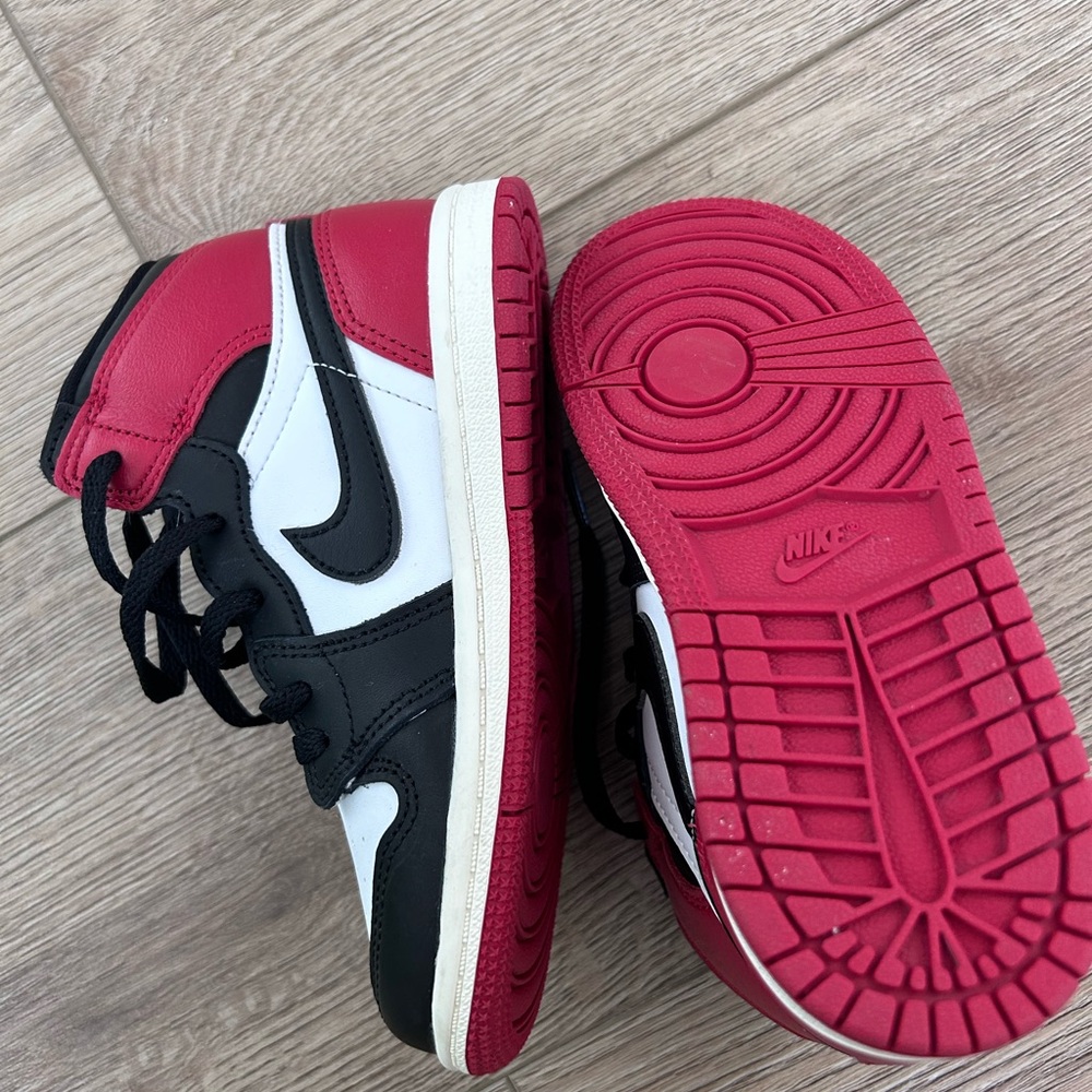 Nike Kids Red, Black & White High-Top Sneakers